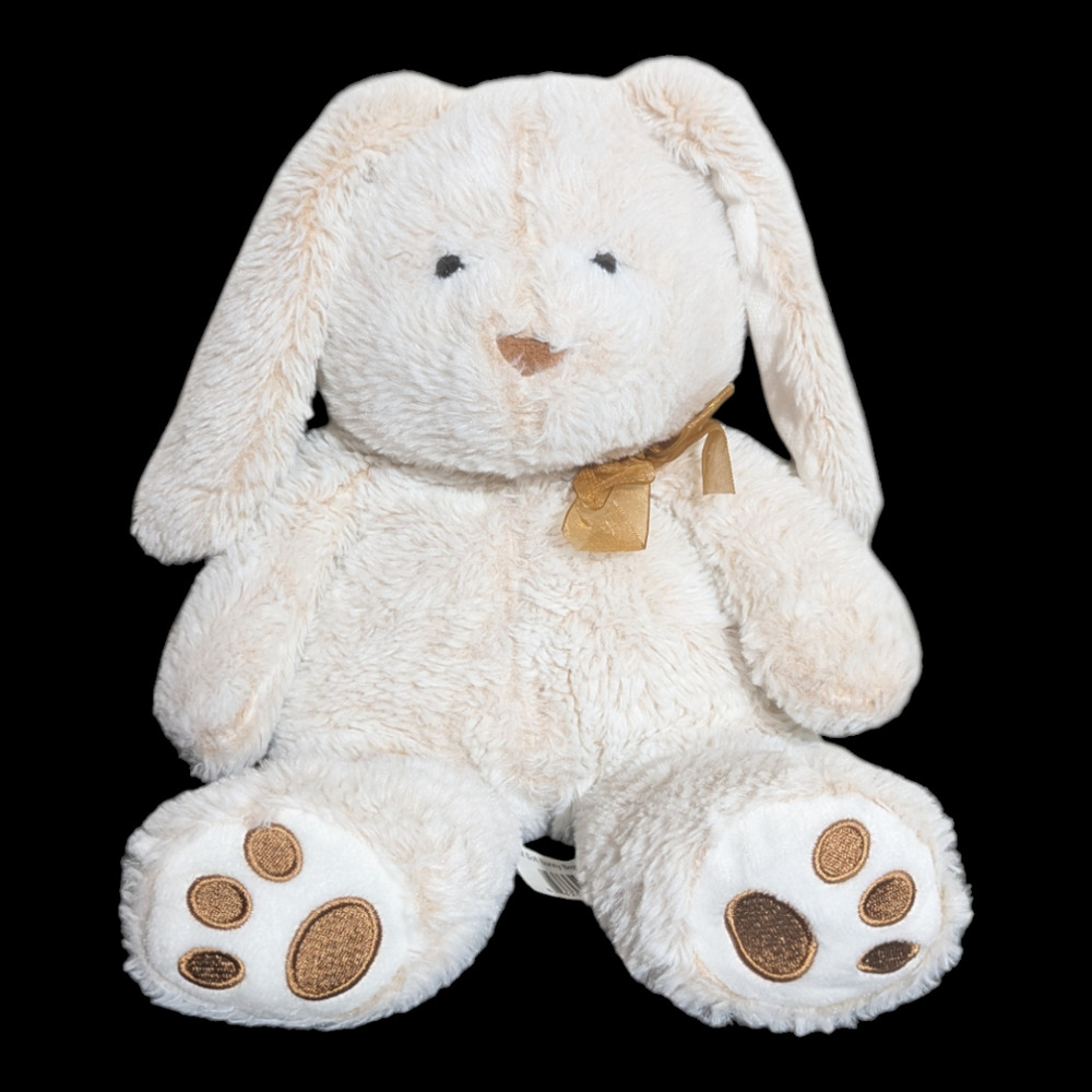 Easter Bunny Fuzzy Plushie Stuffed Animal With Bow